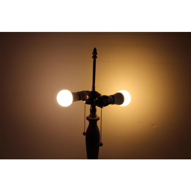 Wonderful Art Nouveau Tiffany-Style Lead Shade Lamp For Sale - Image 11 of 16