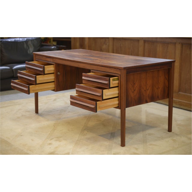 Scandinavian Bruksbo Wooden Desk attributed to Torbjorn Afdal, 1960s For Sale - Image 3 of 14