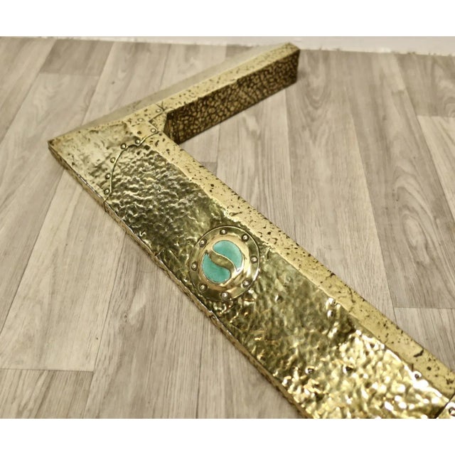 Antique Arts and Crafts Brass Fender For Sale - Image 3 of 9
