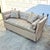 English Vintage George Smith Style Silk Damask Knole Sofa 81” Long With Hinged Sides Pineapple Finials Down Cushions For Sale - Image 3 of 17