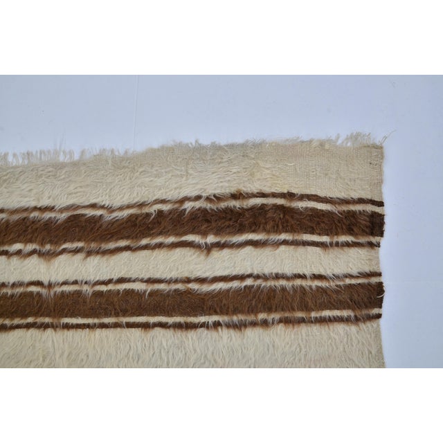Vintage Oushak White Blanket Rug For Sale - Image 4 of 10