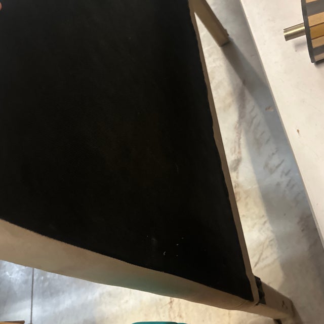 Gray Covered Cushioned Modern Queen Size Headboard For Sale - Image 9 of 9