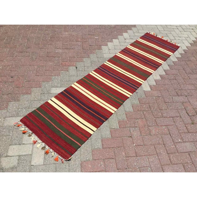 Handmade Turkish Kilim Runner - 24.5" X 102" For Sale - Image 10 of 10