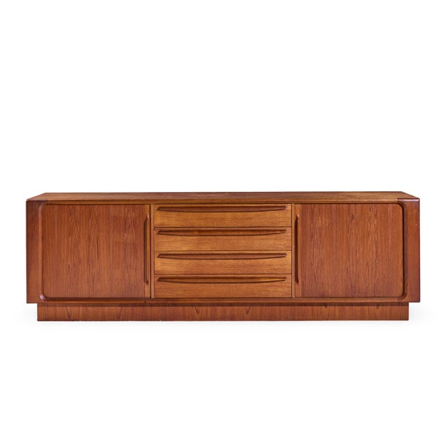 Bernhard Pedersen & Son Mid Century Danish Modern Teak Tambour Door Sideboard Credenza This credenza measures: 83 wide x...