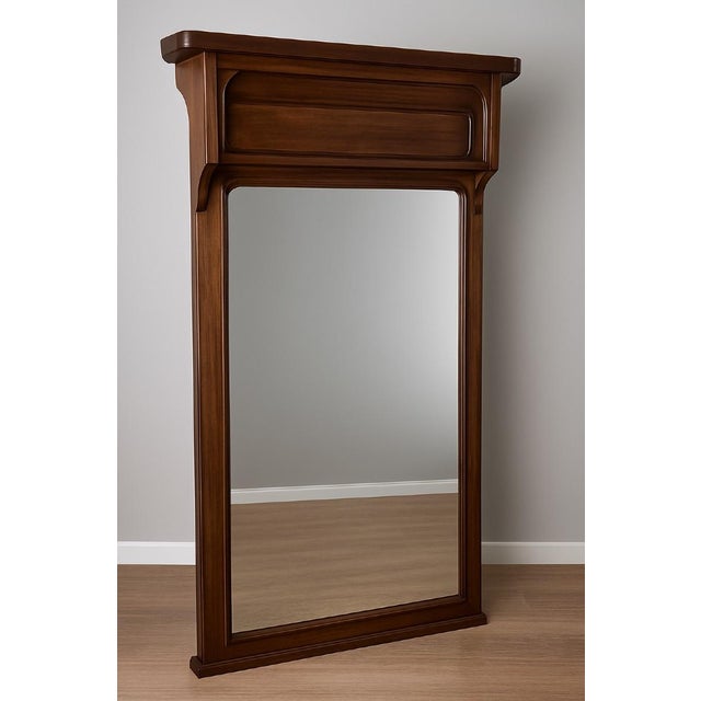 Purple Art Nouveau Mahogany Trumeau Mirror, 1930s For Sale - Image 8 of 8