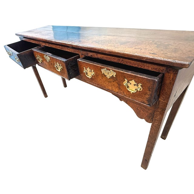 Small Antique English Oak Dresser Base, 1750 For Sale - Image 6 of 11