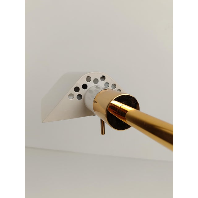 Italian Adjustable Table Lamp in Ivory White and Gilded Metal by F. Fabbian, 1970s For Sale - Image 12 of 18