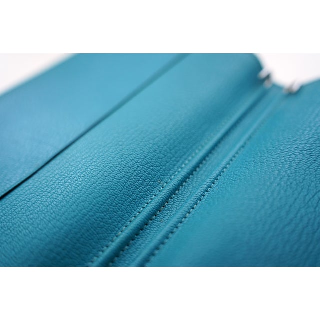 Hermes Turquoise Chevre Leather Globe-Trotter Agenda Cover, C. 2004 For Sale In Miami - Image 6 of 12
