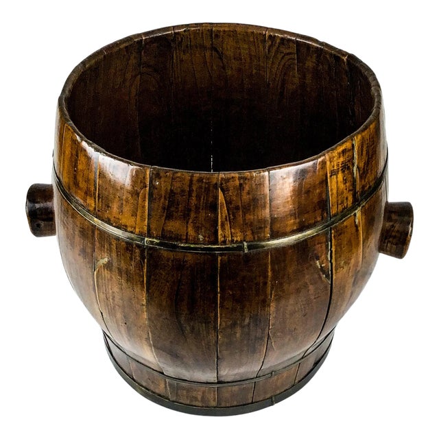 Antique Chinese Wood Rice Container Planter For Sale
