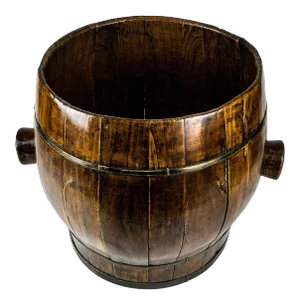 Antique Chinese Wood Rice Container Planter