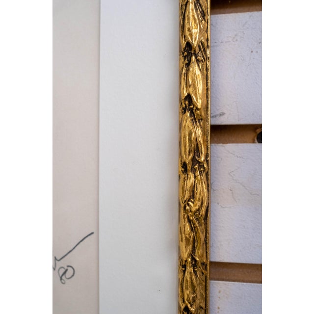 1980s Abstract Yellow Flowers in Vase Watercolor Painting Signed For Sale - Image 5 of 8