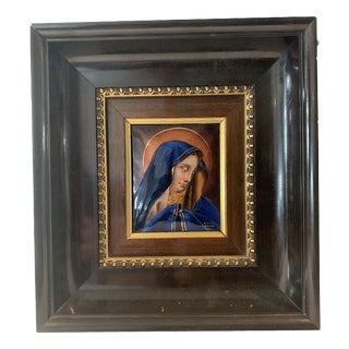 A. Leclair, The Madonna, 20th Century, Enamel on Metal For Sale
