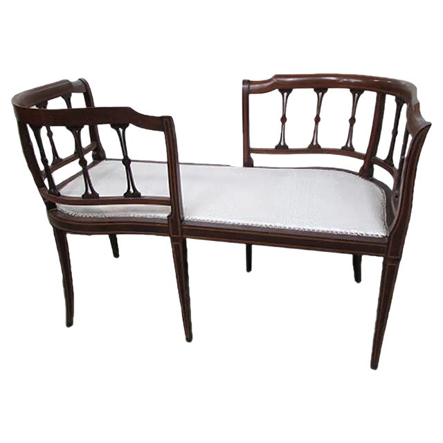 Antique Art Nouveau Mahogany Chaise Lounge For Sale