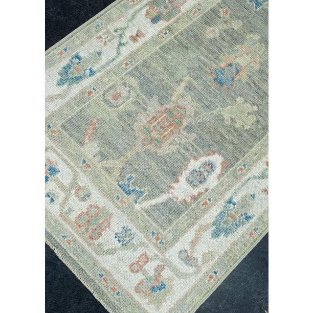 Turkish Turkish Oushak Runner Rug 2'9" x 12'5" #17778 For Sale - Image 3 of 8