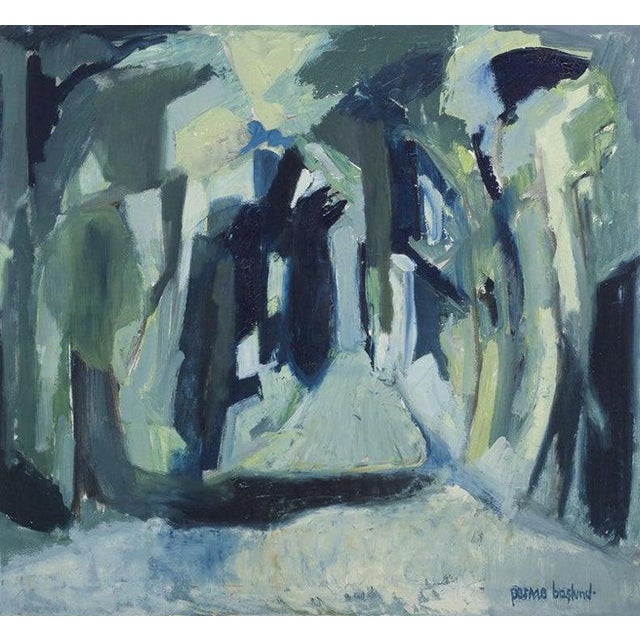 Parmo Baslund, Abstract Landscape, 1960s, Oil on Canvas For Sale