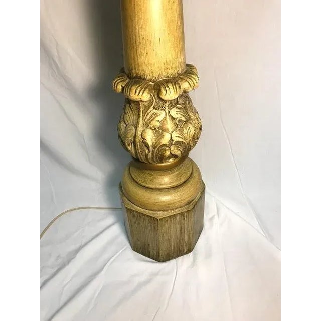 Hand Carved Wooden Lamps Circa 1930 - A Pair For Sale - Image 4 of 12