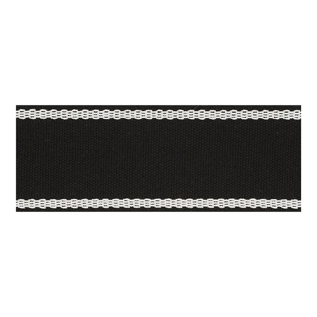 Sample - Schumacher Sullivan Tape Indoor & Outdoor in Black For Sale