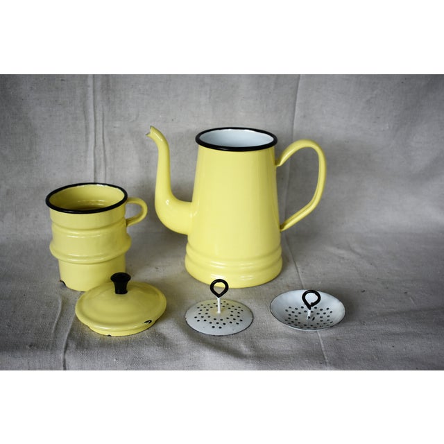 Vintage Enamelware French Drip Coffee Pot Chairish