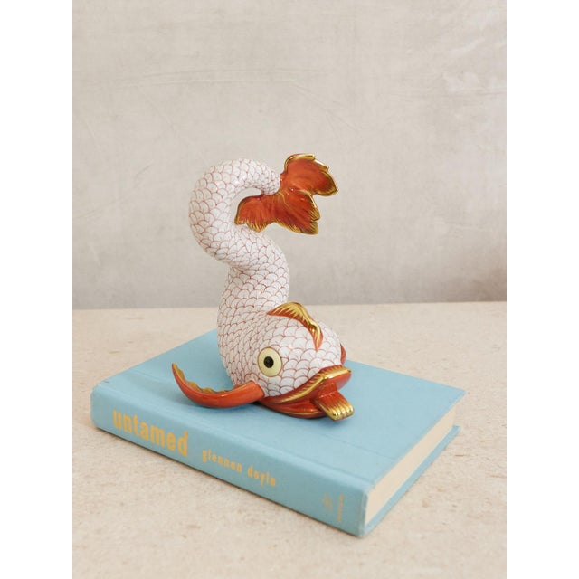 Herend 6.25 Inch Dolphin Koi Fish Fishnet Animal Figurine For Sale In Dallas - Image 6 of 12