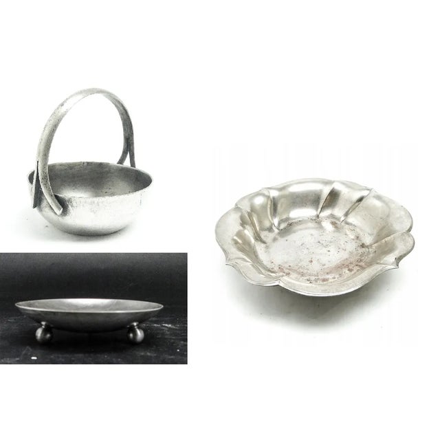 Metal German Art Deco Bowls, 1920s, Set of 3 For Sale - Image 7 of 8