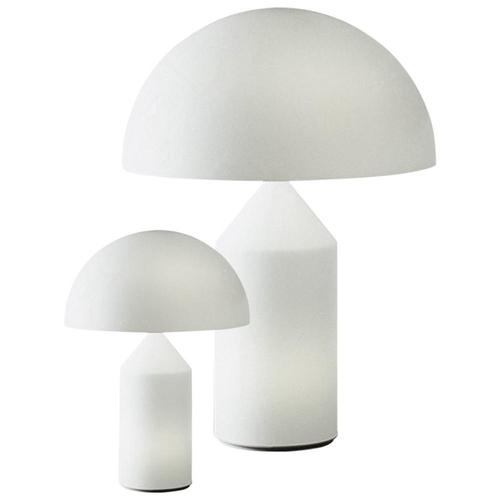 Glass Large and Small Atollo Glass Table Lamps by Vico Magistretti for Oluce, Set of 2 For Sale - Image 7 of 7