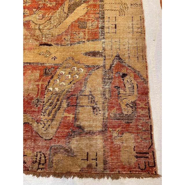 Textile 1900s Antique Animal Samarkand Rug For Sale - Image 7 of 9