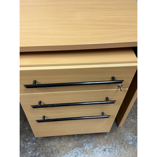 Contemporary Maple Finish Office Desk For Sale In San Francisco - Image 6 of 12