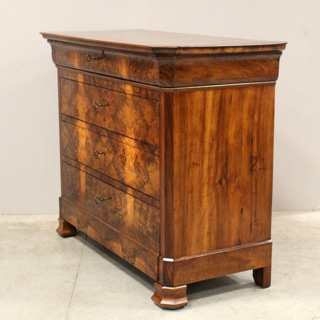 19th Century Louis Philippe Chest of Drawers in Walnut For Sale - Image 3 of 10