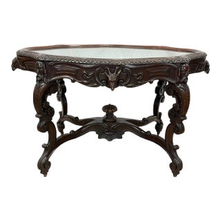 Mid to Late 19th Century Victorian Rococo Revival Rosewood Parlor / Coffee Table For Sale