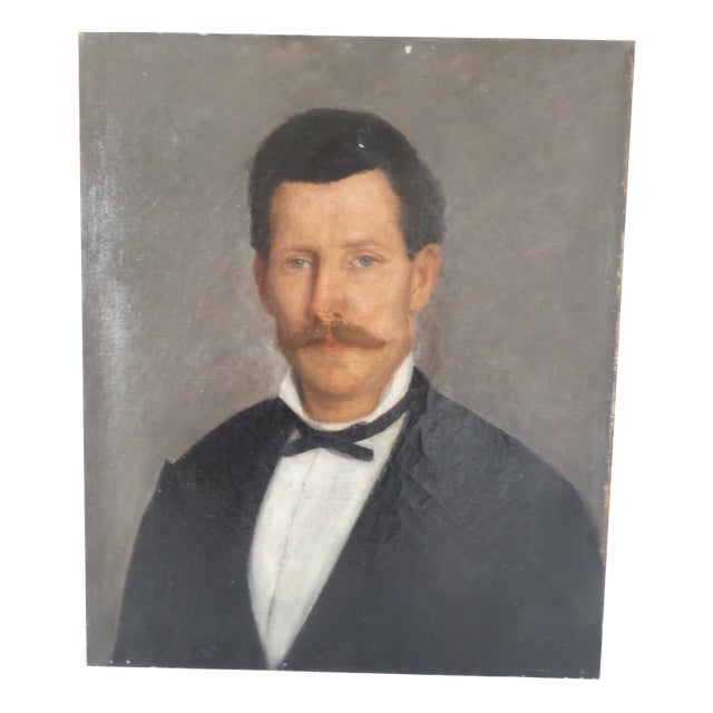French Artist, Portrait of a Gentleman, 1890s-1910s, Oil on Canvas For Sale