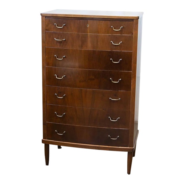 Wanscher Style Danish Modern Walnut Chest of Drawers, C. 1950s For Sale