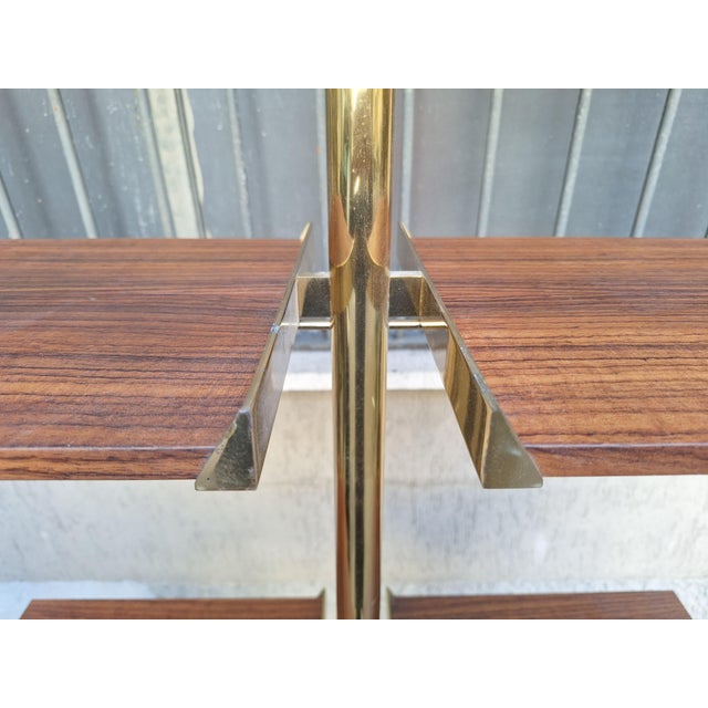 Floor-to-Ceiling Bookcase in Brass and Wood from Fedele Papagni For Sale - Image 9 of 17