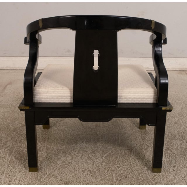Pair Pallavisini Asian Inspired Mid Century Modern Black Chairs For Sale - Image 4 of 12