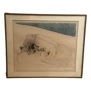 Jean Clerté, Abstract Composition, Proof 52/120,1965, Engraving, Framed For Sale