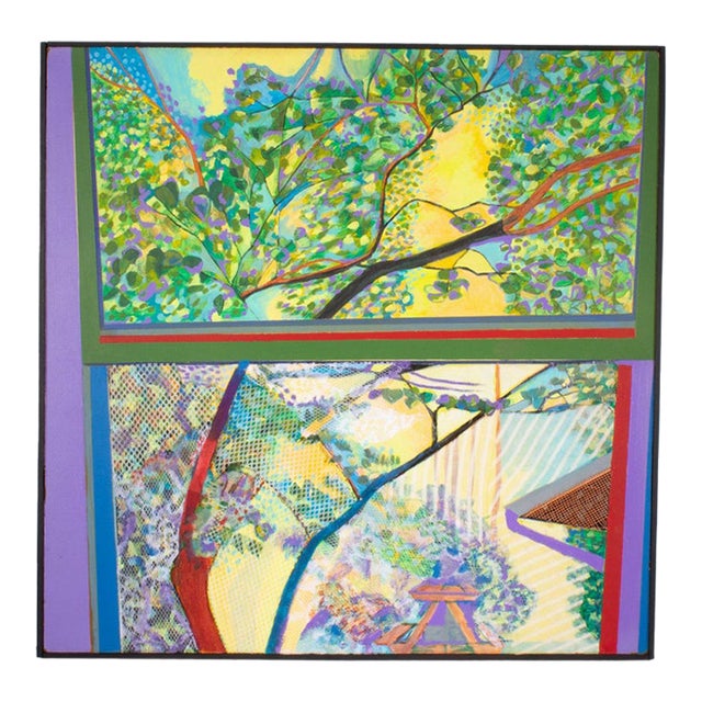 Mixed Media Painting and Collage on Board by Ellen Sieber For Sale