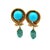 1970s Pair of Italian 14k Gold Turquoise Rope Motif Drop Earrings For Sale - Image 9 of 11