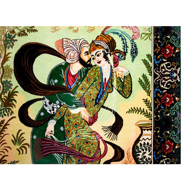 Textile Vintage Pictorial Tabriz Rug For Sale - Image 7 of 12