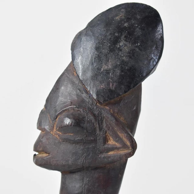 Early 20th Century Early 20th Century Yoruba Ibeji Male Figure With Glass Bead Necklace Nigeria For Sale - Image 5 of 10