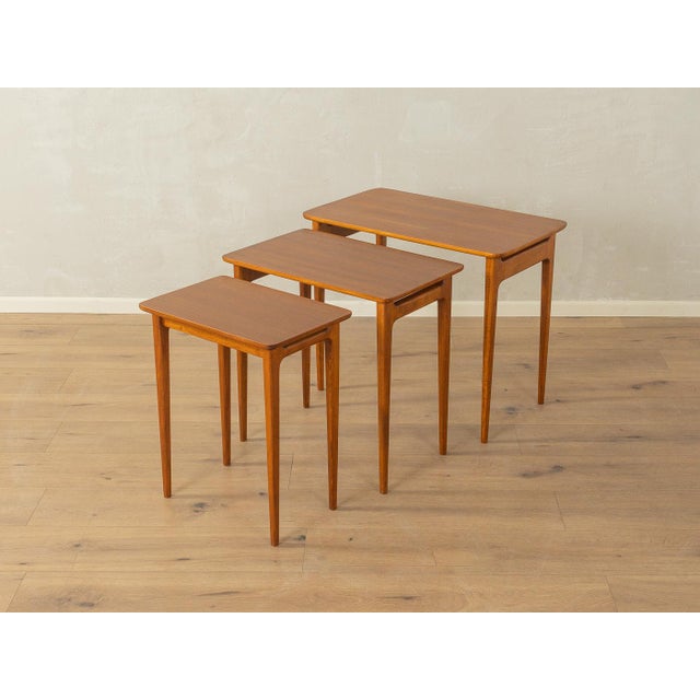 Wood Vintage Nesting Tables from Lotos, 1960s, Set of 3 For Sale - Image 7 of 7