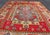 Red Colorful Antique Turkish Small Oushak Carpet in Multi Layered Design For Sale - Image 8 of 14