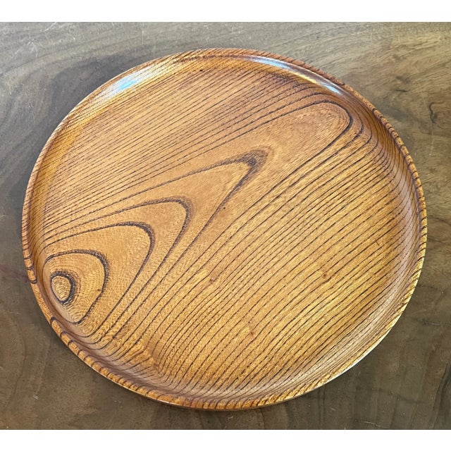 Early 20th Century Japanese Turned Wood Round Tray For Sale - Image 10 of 11