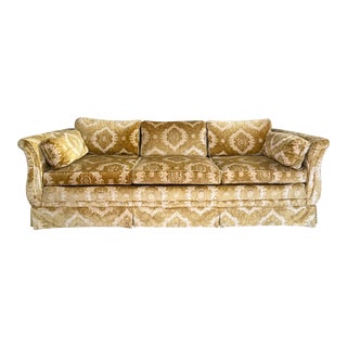 Mid 20th Century Vintage Velvet 3-Cushion Sofa by Highland House For Sale