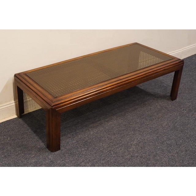 Altavista Lane Altavista Lane Solid Walnut Rustic Traditional 55" Accent Coffee Table W. Glass Top 1278 For Sale - Image 4 of 11