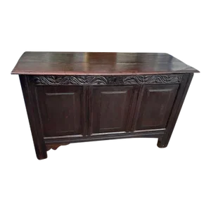 Early 19th Century Antique English Oak Coffer Blanket Chest