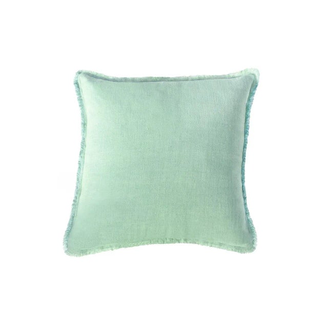 Anaya Mint Green Soft Linen Pillow 26x26 For Sale - Image 4 of 4