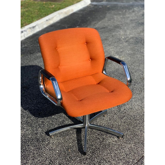 Vintage Steelcase Orange Tweed Office Swivel Chair Chairish