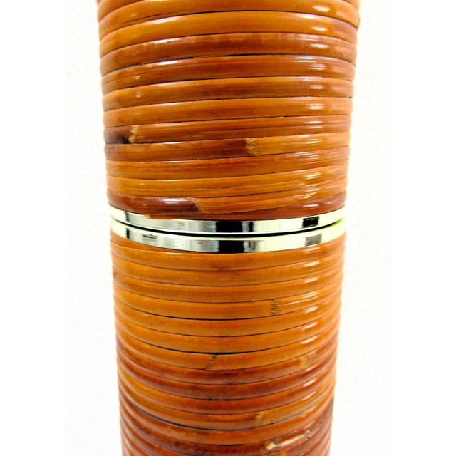 Gabriella Crespi Vintage Pencil Reed and Brass Table Lamp in the Style of Gabriella Crespi, 1960s For Sale - Image 4 of 12