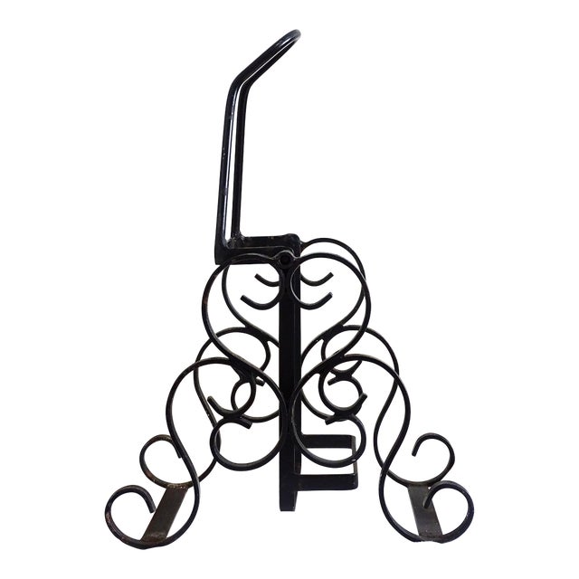 1960s Wrought Iron Wine Bottle Holder, Bottle Rack For Sale