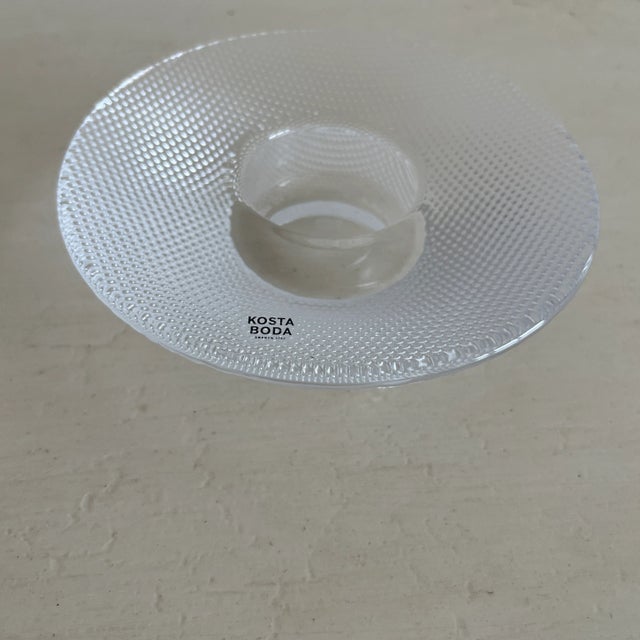 Mid-Century Modern 1980s Kosta Boda Limelight Pattern Clear Glass Votive Candleholder For Sale - Image 3 of 8