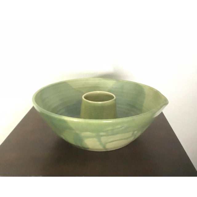 Large Moss Green Studio Ceramic Bowl For Sale In San Diego - Image 6 of 6